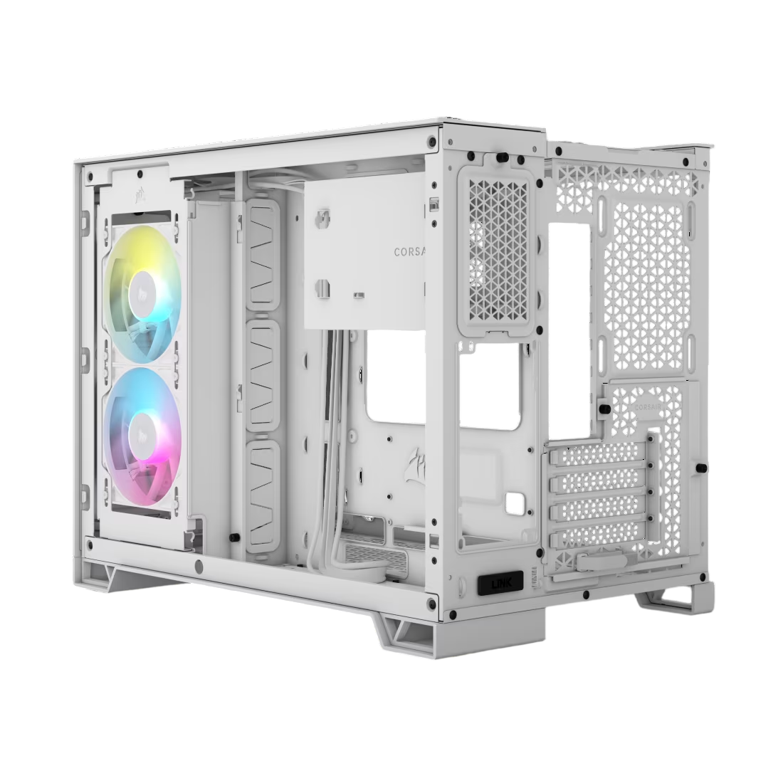 Corsair iCUE LINK 2500X RGB Micro ATX Dual Chamber PC Case - White- CS-CC-9011268-WW