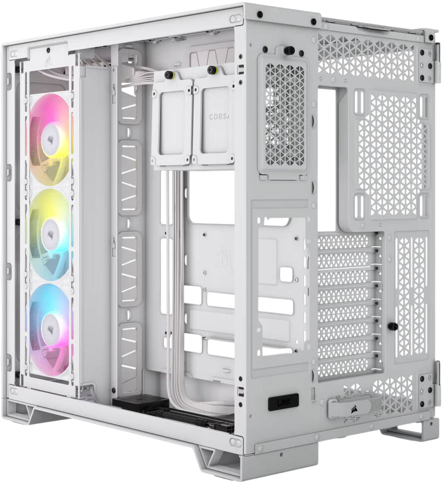 Corsair iCUE LINK 6500X RGB Mid-Tower Dual Chamber PC Case - White- CS-CC-9011270-WW