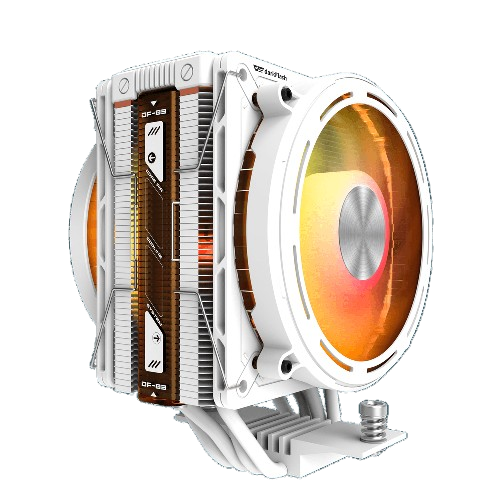 DarkFlash E400 Plus CPU Air Cooler Dual 120mm PWM ARGB Fans - White - E400 PLUS WHITE