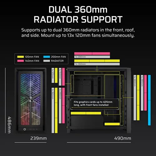 Corsair FRAME 4000X RS Mid-Tower PC Case - Black - CS-CC-9011302-WW