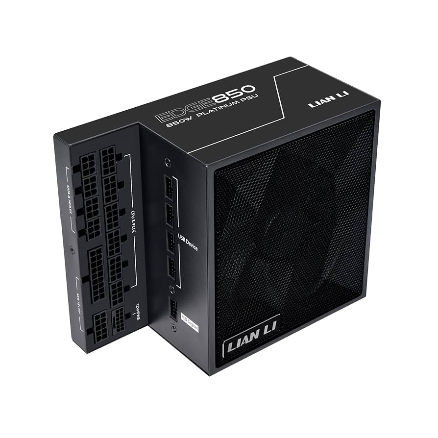 LIAN LI EDGE850-850W BLACK ATX3.0 PCIe5.1 80+ PLATINUM MODULAR PSU(10YRS) - 4718466015143