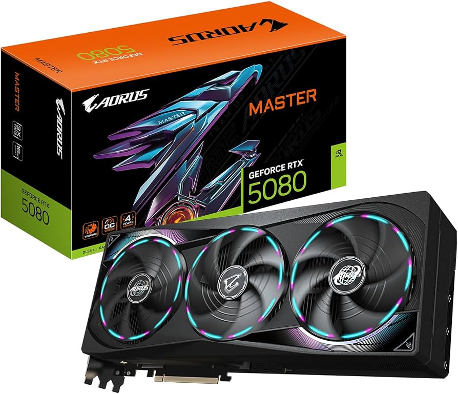 Gigabyte GeForce RTX5080 Aorus Master 16GB GDDR7 Graphics Card - RTX5080 - 4719331355586