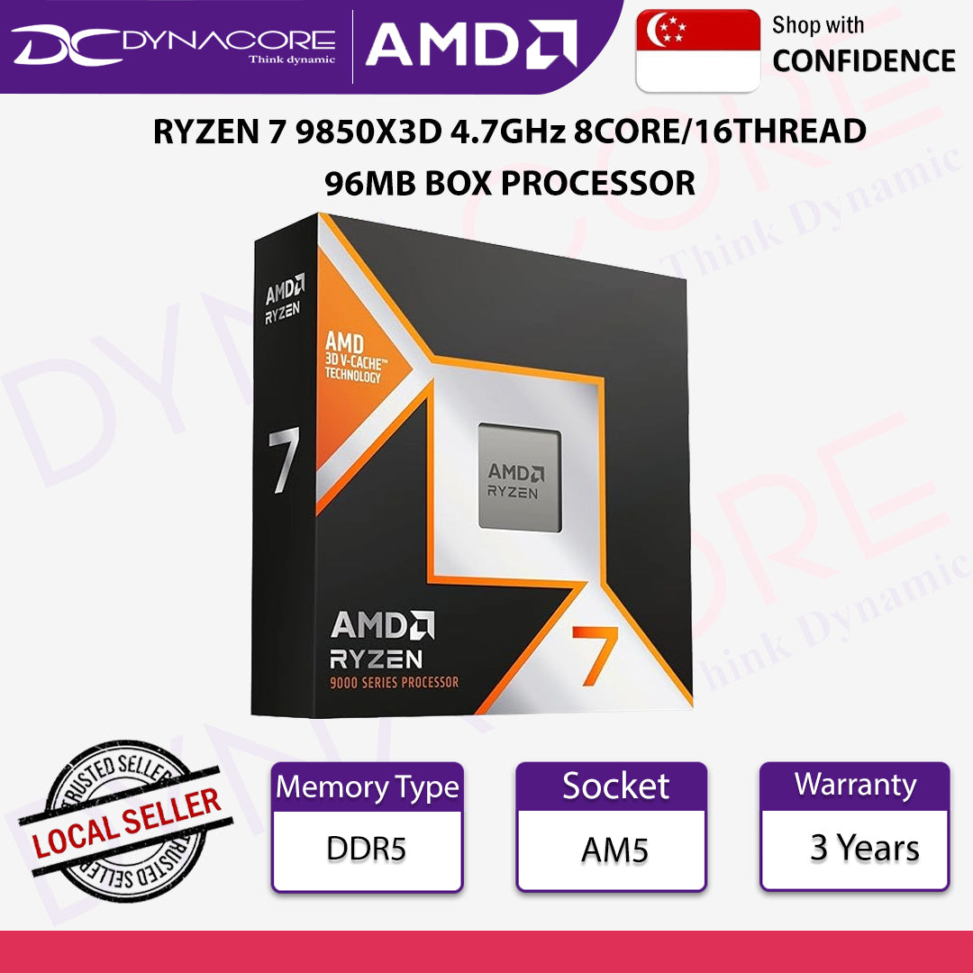 AMD Ryzen™ 7 9850X3D Desktop Processor 8-core 4.7GHz up to 5.6 GHz 96 MB AM5 Processor - 730143318280