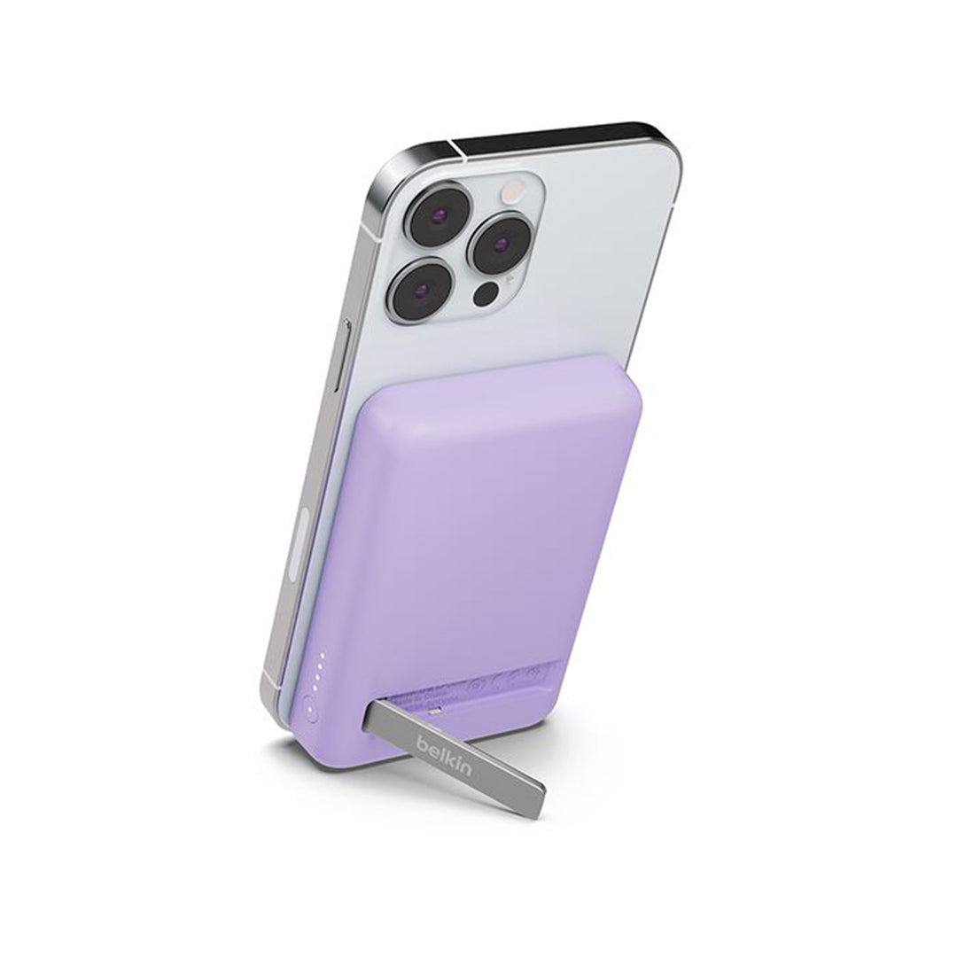 BELKIN BoostCharge Magnetic Wireless Power Bank 5K + Stand Purple - BPD004QCPU - 745883853885