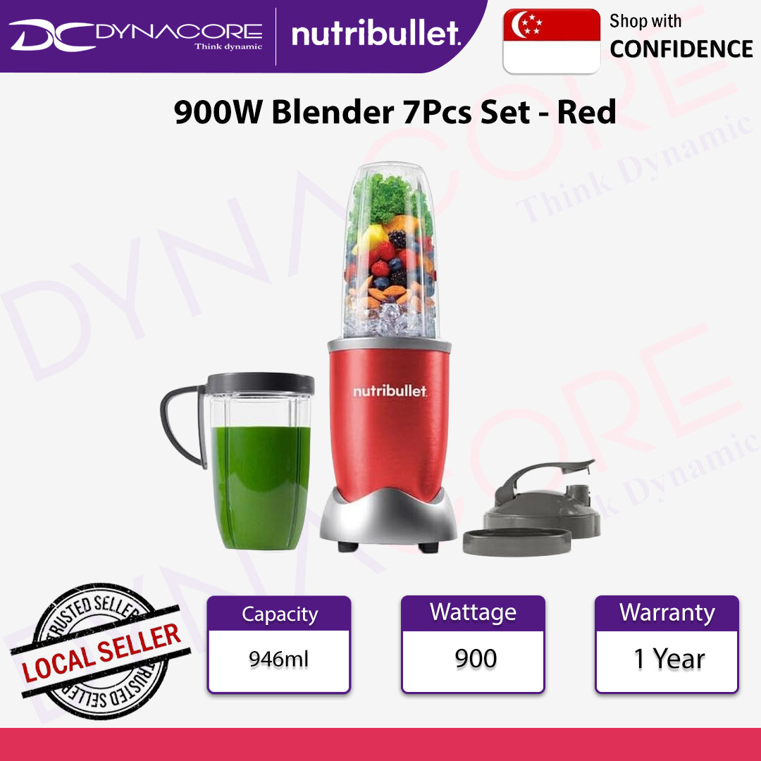 Nutribullet 900W Blender 7Pcs Set - Red - 8006447003439