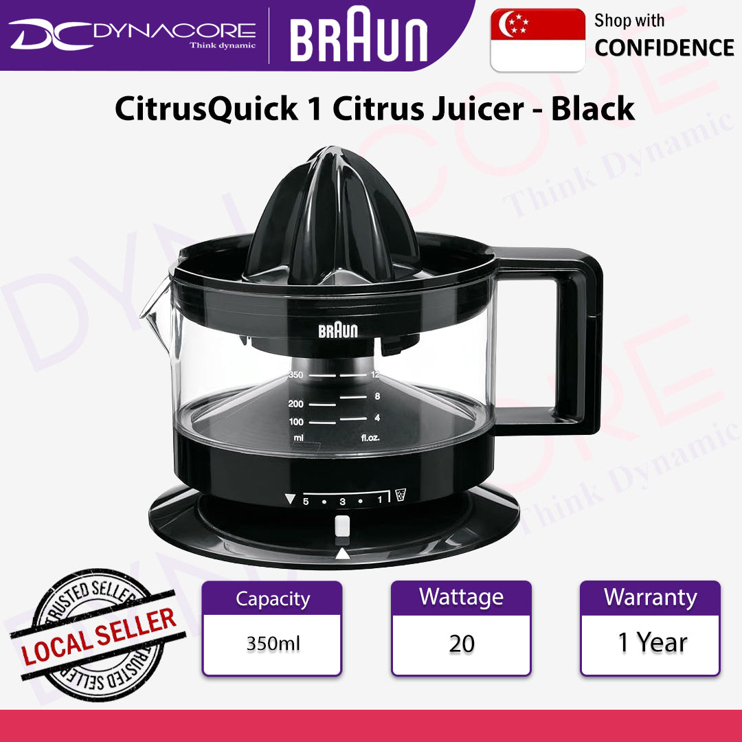 BRAUN TributeCollection 350ml Citrus Juicer CJ3000BK, Black - 8021098773029