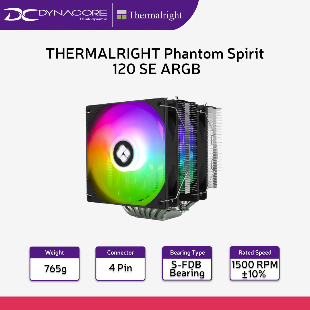 THERMALRIGHT Phantom Spirit 120 SE ARGB CPU Fan Cooler / Dual Tower Heatsink - 814256015578
