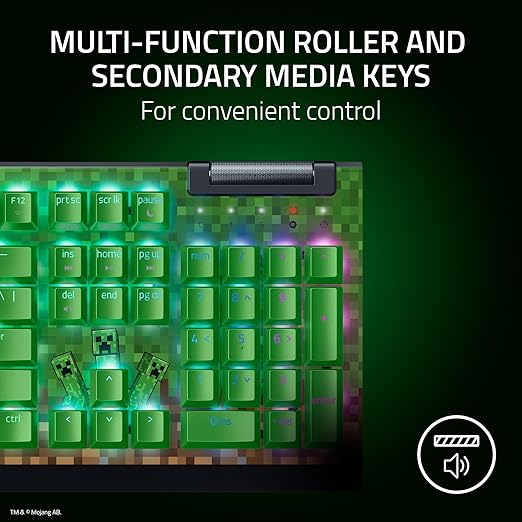 Razer BlackWidow V4 X Mechanical Gaming Keyboard: Green Switches Tactile & Clicky - 6 Macro Keys - Chroma RGB - Doubleshot ABS Keycaps - Sound Dampening & Stabilizers - Minecraft Edition - 8887910072936