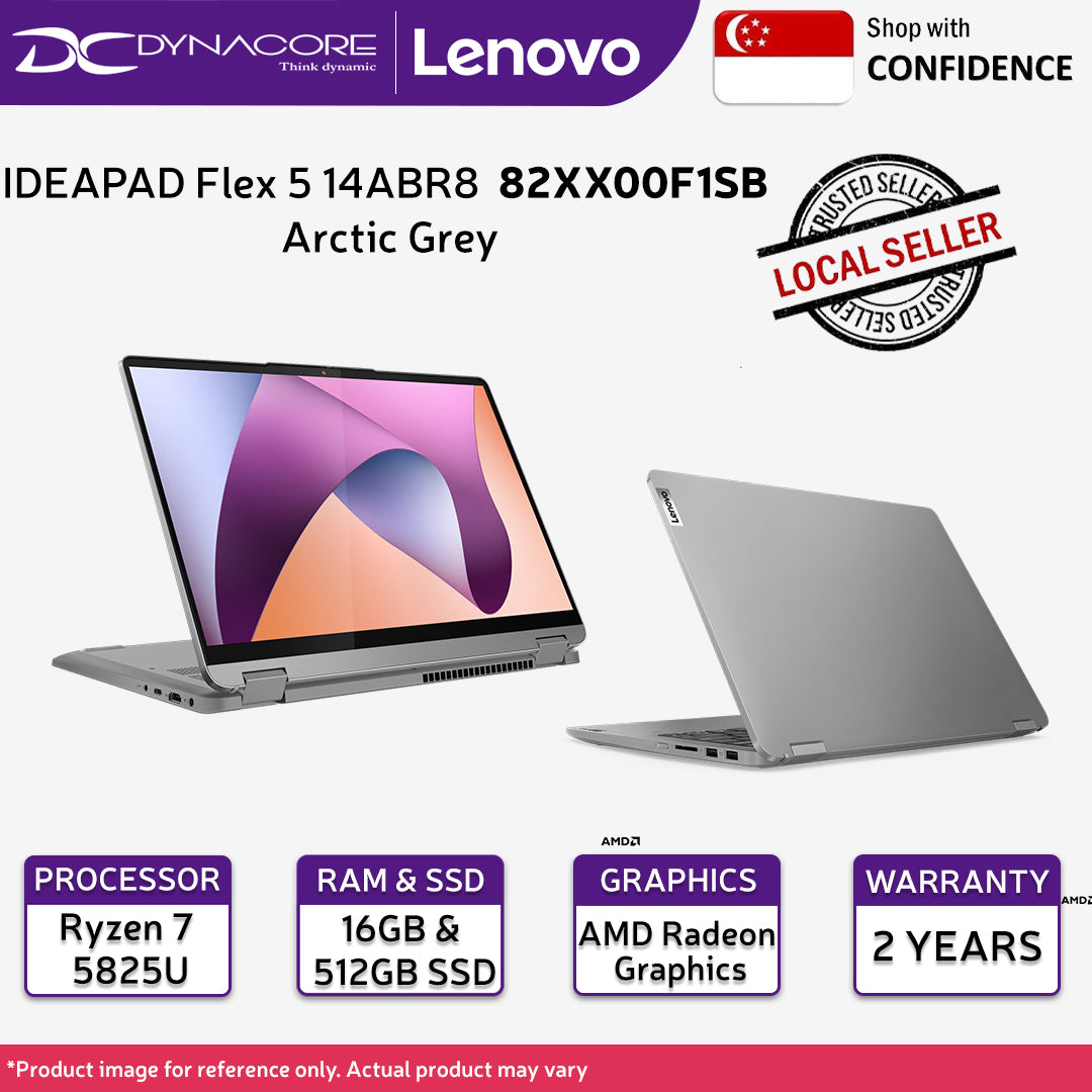 LENOVO IDEAPAD Flex 5 14ABR8 82XX00F1SB Arctic Grey ( AMD Ryzen™ 7 5825U/16GB RAM/512GB SSD/AMD Radeon Graphics/14"WUXGAV/WIN11 H) - 82XX00F1SB
