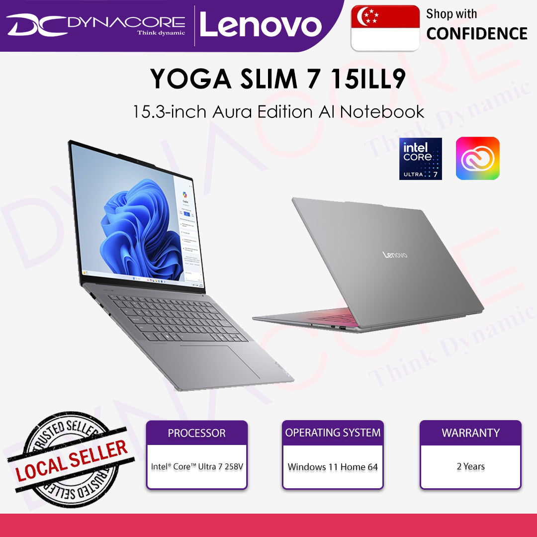 Lenovo Yoga Slim 7i 15ILL9 15.3-inch Aura Edition AI Notebook - Ultra 7-258V/32GB/1TB SSD/Luna Grey - 83HM000RSB