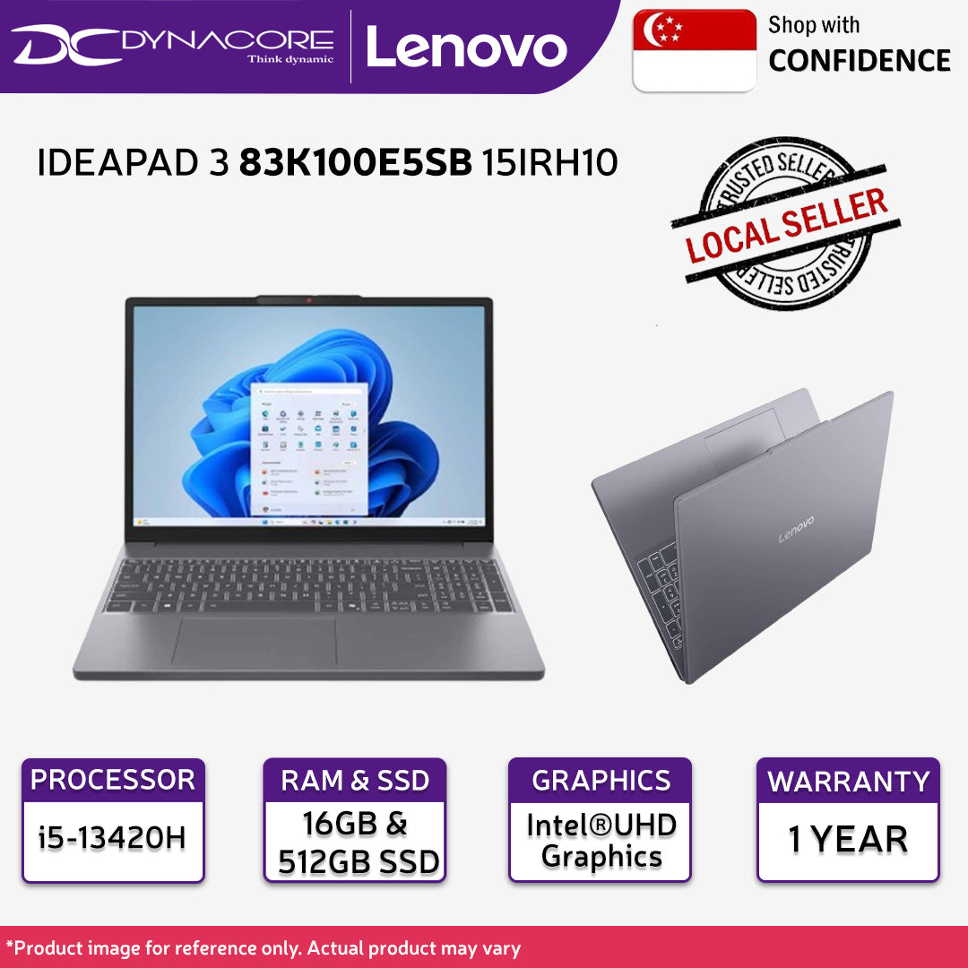LENOVO IDEAPAD 3 83K100E5SB 15IRH10 (Intel® Core™ i5-13420H/16GB RAM/ 512GB SSD/ Intel®UHD Graphics/15.3" WUXGA/WIN11 HOME) - 83K100E5SB