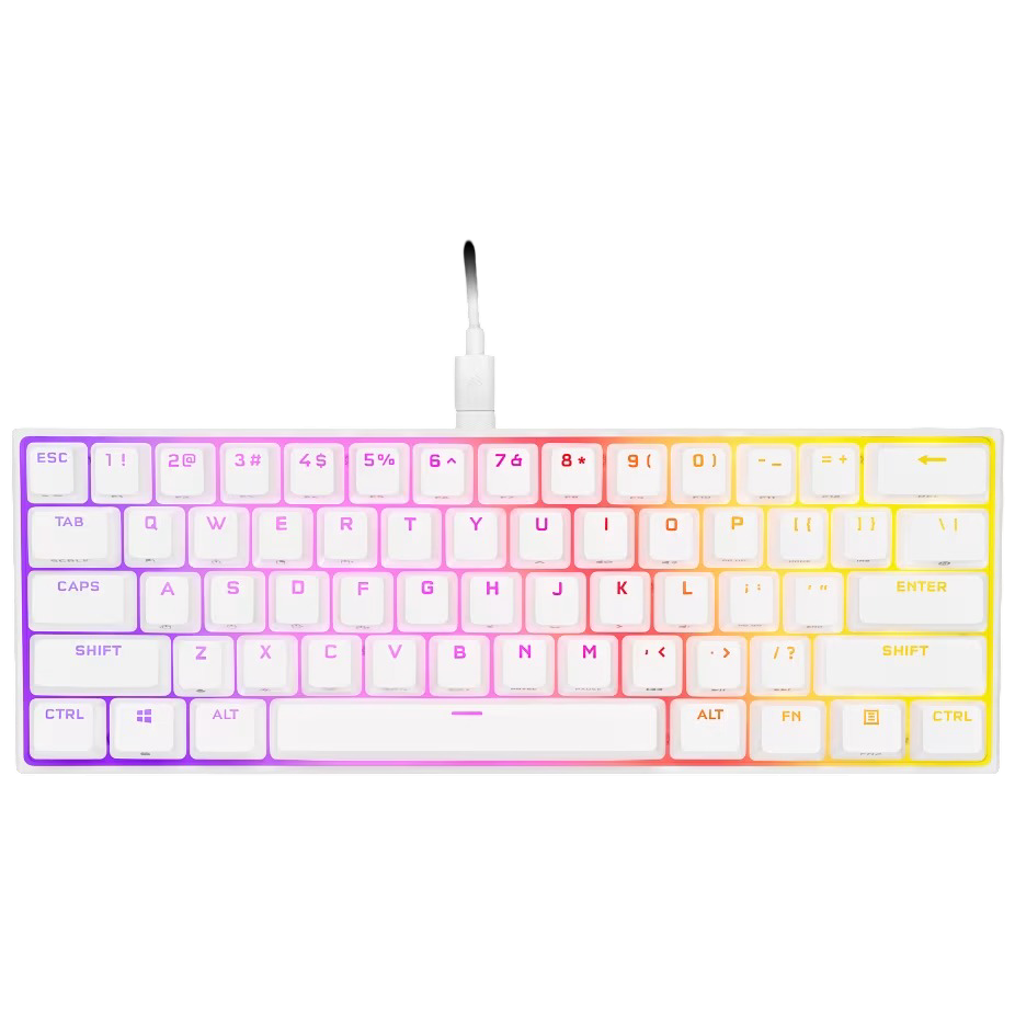 Corsair K65 RGB Mini Mechanical Gaming Keyboard Cherry MX Speed White - 840006636946