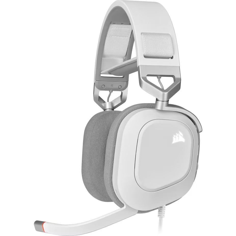 Corsair HS80 RGB USB Premium Gaming Headset with 7.1 Surround Sound White - 840006644507