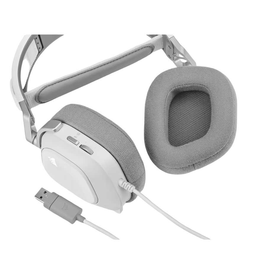 Corsair HS80 RGB USB Premium Gaming Headset with 7.1 Surround Sound White - 840006644507