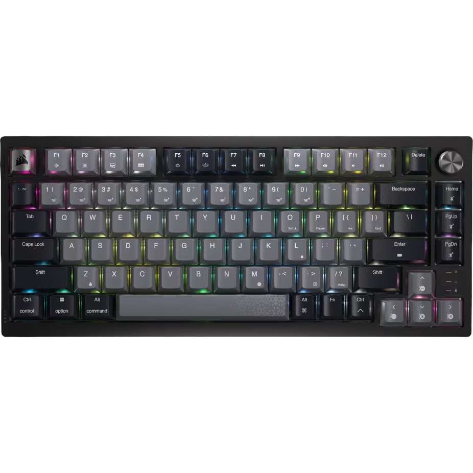 CORSAIR K65 Plus Wireless Mechanical Keyboard, Backlit RGB LED, Corsair MLX Red - MIDNIGHT GRAY - 840006665366