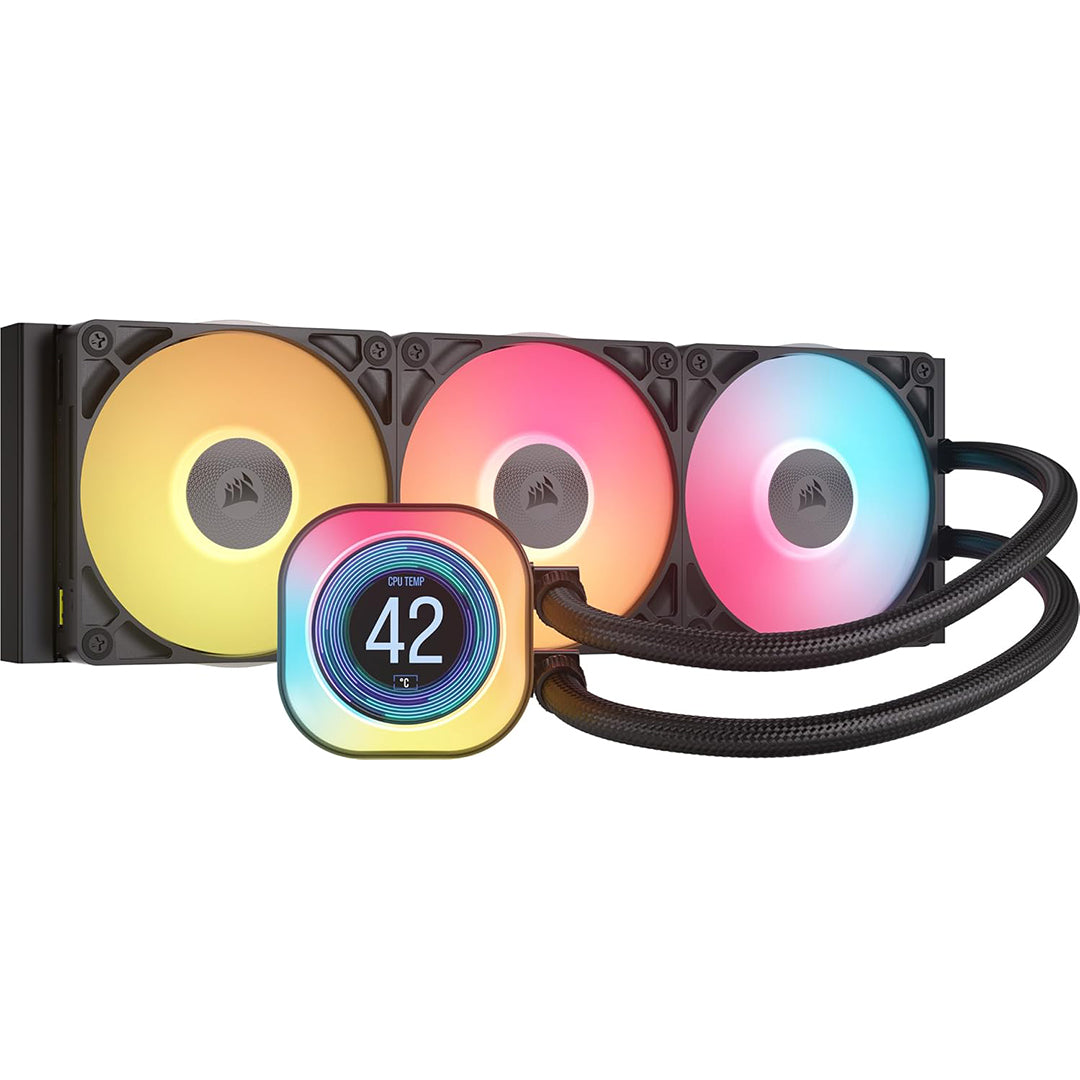 CORSAIR iCUE LINK TITAN 360 RX LCD RGB BLACK AIO LIQUID COOLER - 840440482956