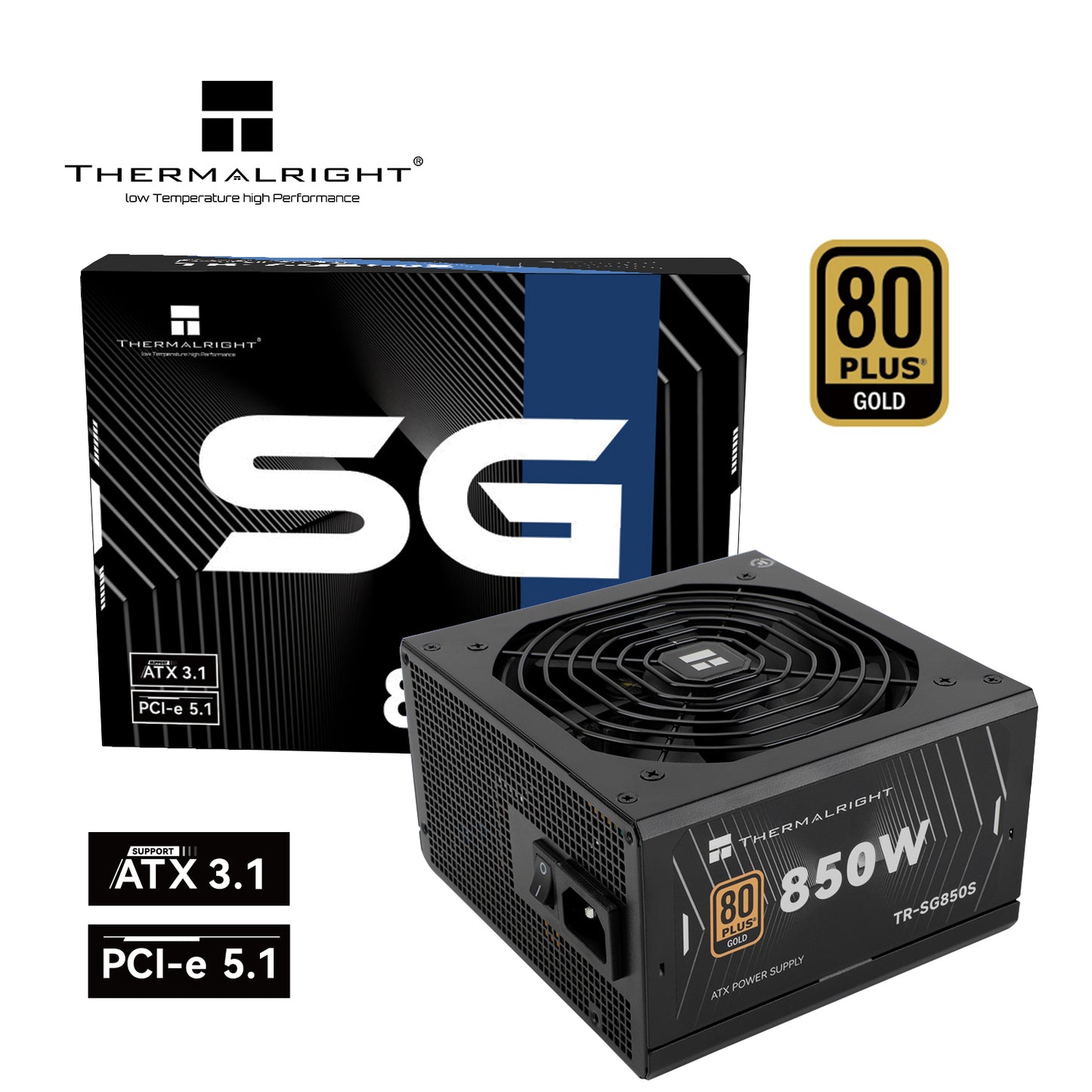 THERMALRIGHT TR-SG850S NON MODULAR ATX 3.1 Black PSU (5 YEARS) -814256018050
