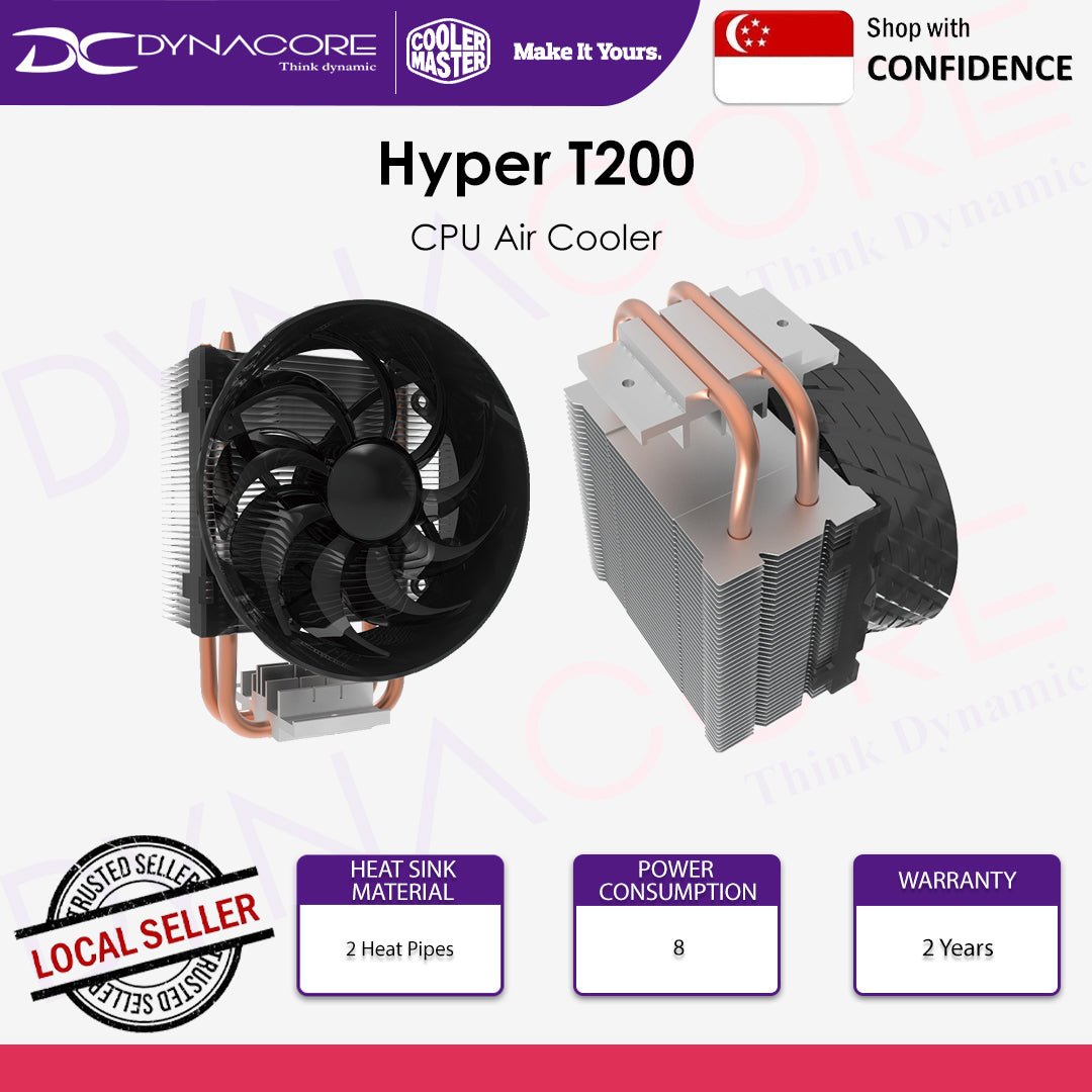 COOLER MASTER HYPER T200 CPU AIR COOLER SILVER RR-T200-22PK-R1 - 884102047909