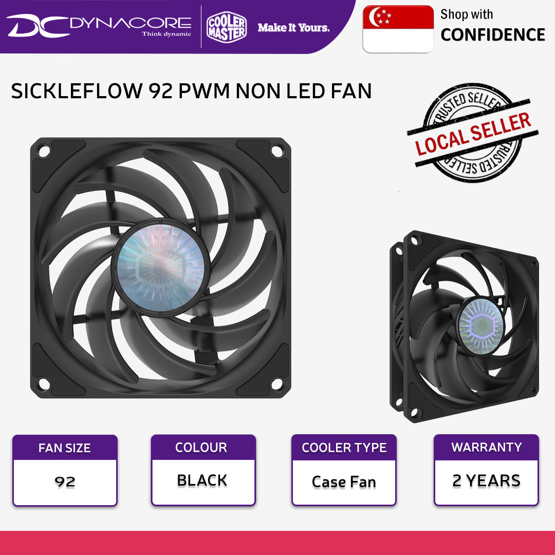 COOLER MASTER SICKLEFLOW 92 PWM NON LED FAN BLACK - 884102078989