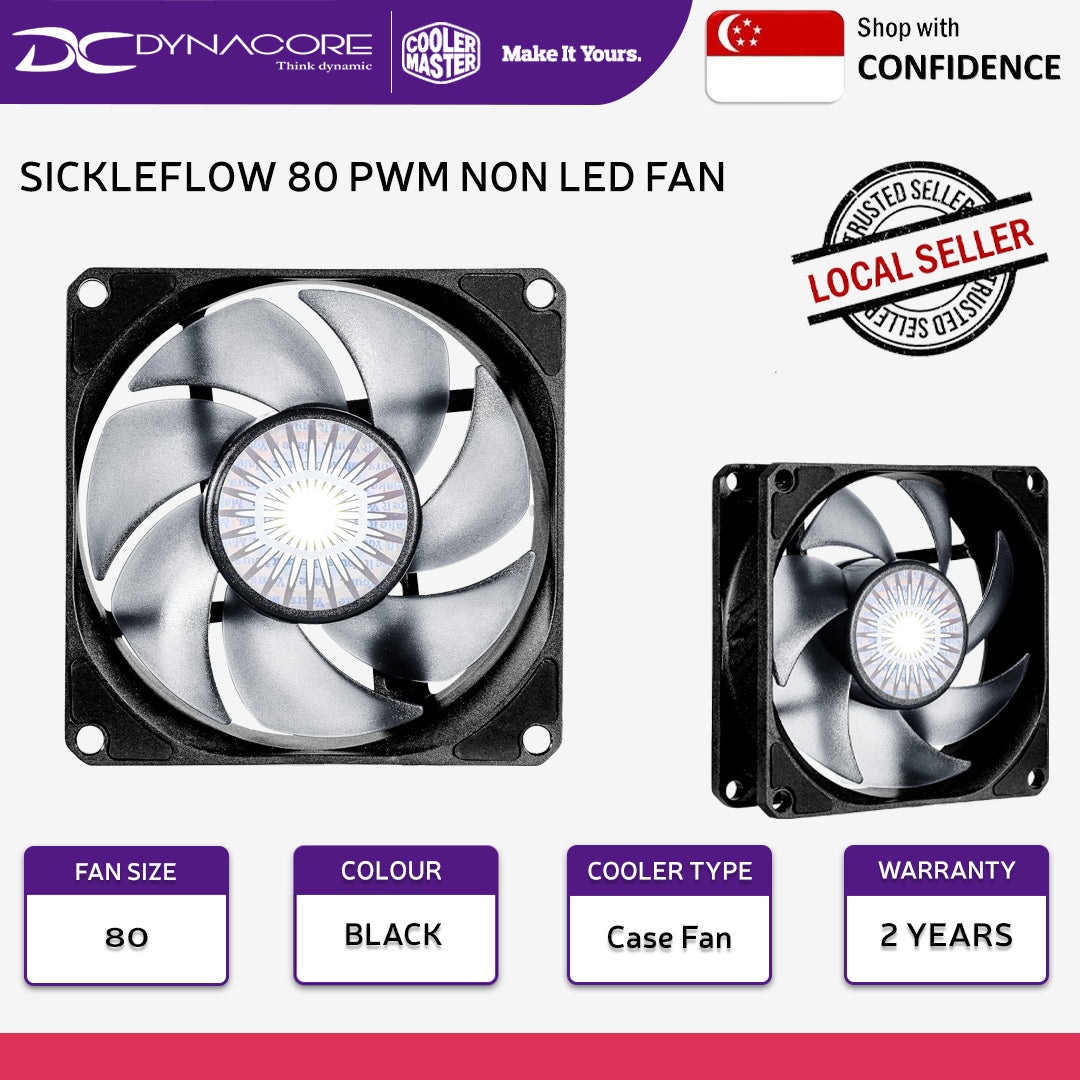 COOLER MASTER SICKLEFLOW 80 PWM NON LED FAN BLACK - 884102079238