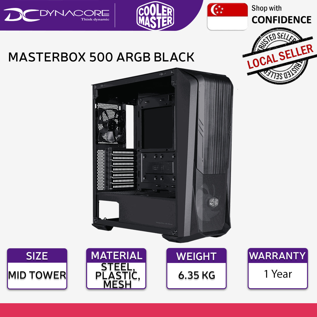 COOLER MASTER MASTERBOX 500 ARGB ATX CASE BLACK - 884102095665