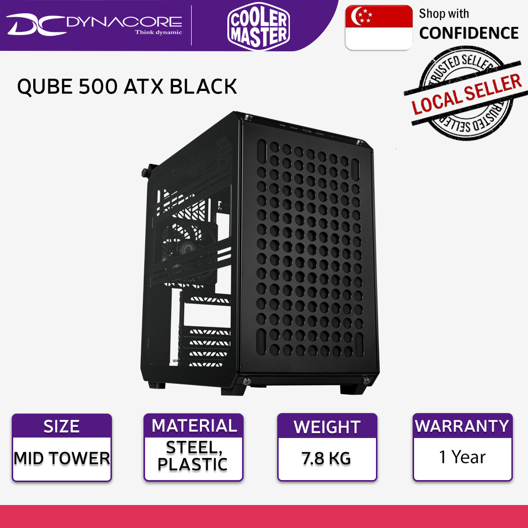 COOLER MASTER QUBE 500 ATX TEMPERED GLASS CASE BLACK - 884102115134