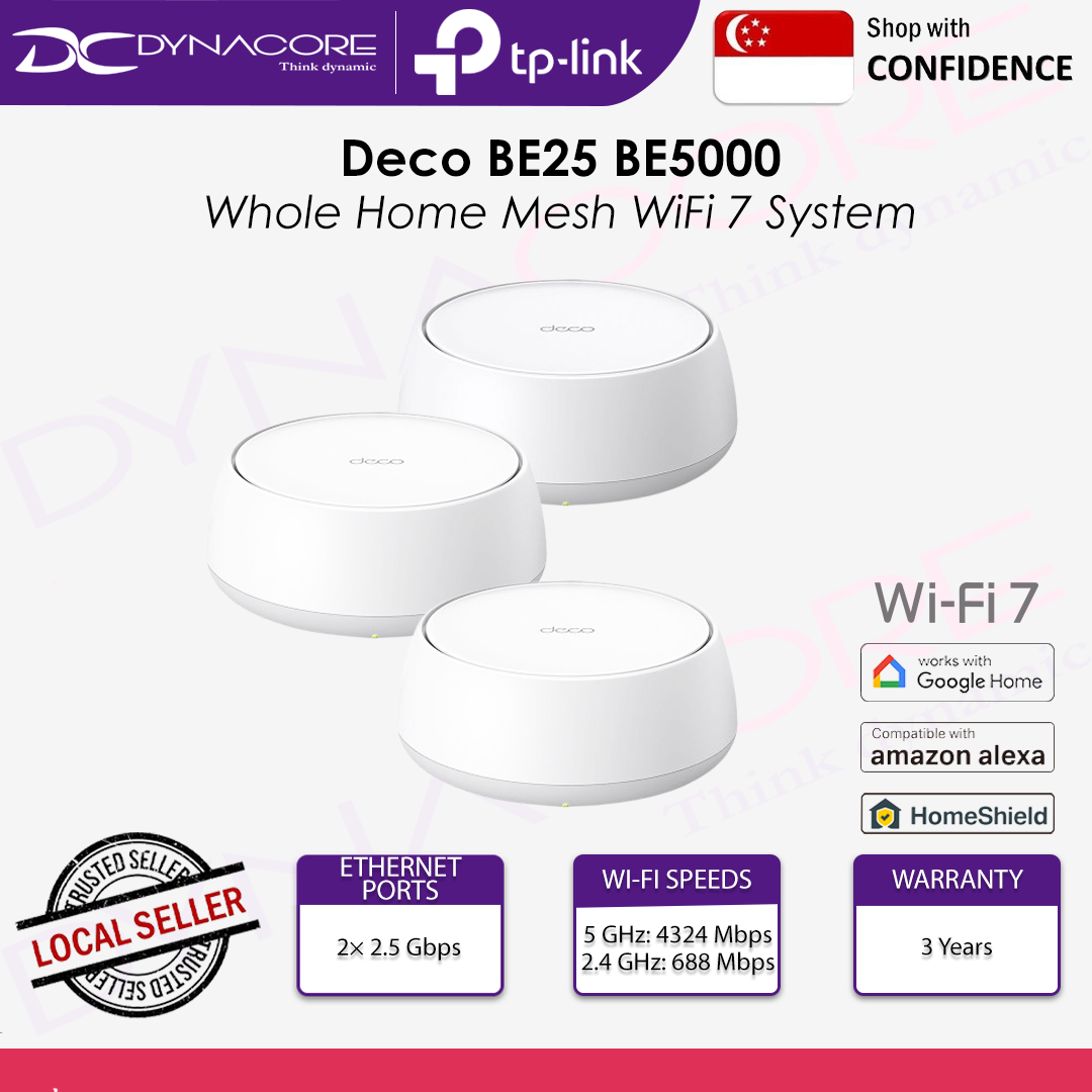 TP-LINK Deco BE25 BE5000 Whole Home Mesh Wi-Fi 7 System - 3 Pack - 8885020620665