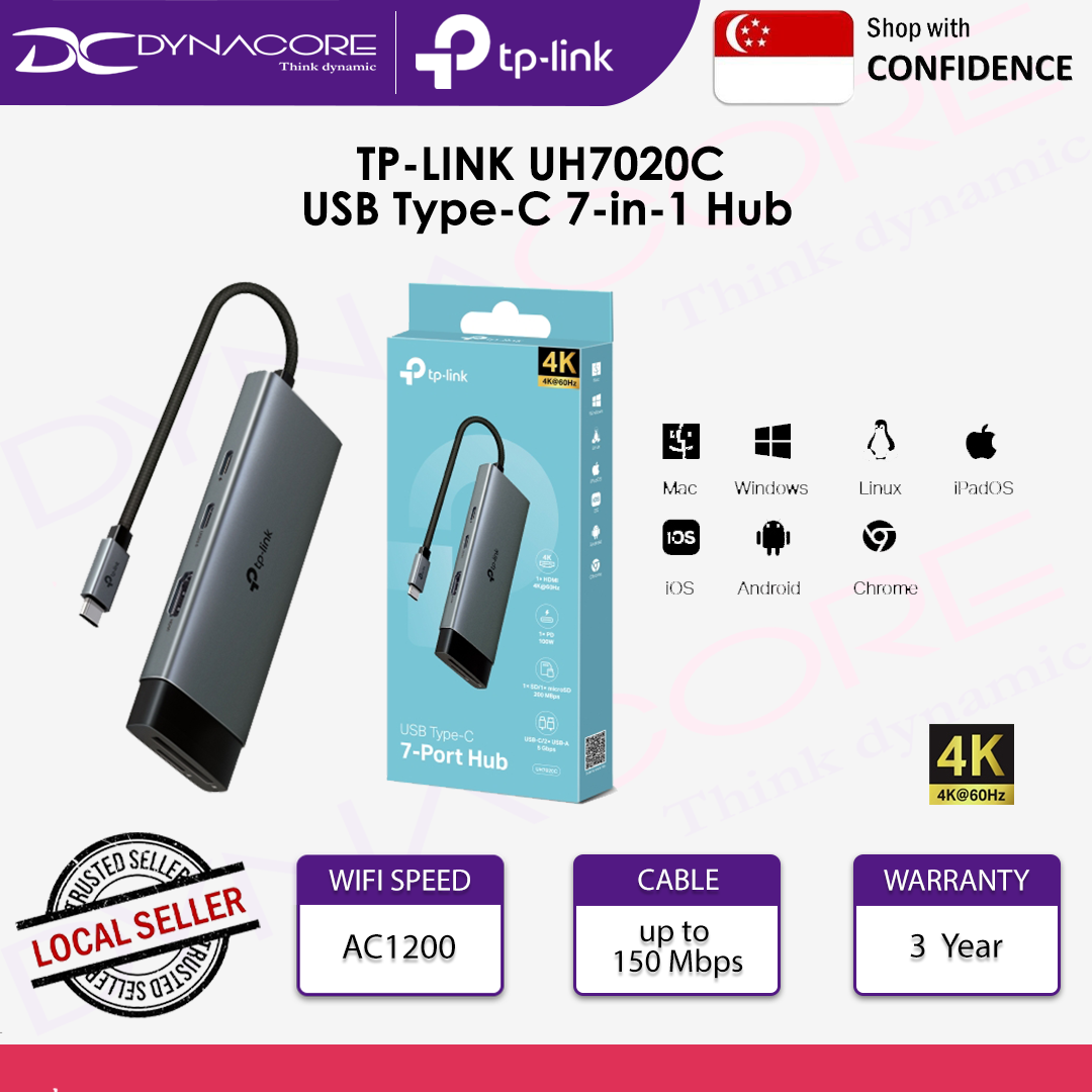 TP-LINK UH7020C USB Type-C 7-in-1 Hub - 8885020625295