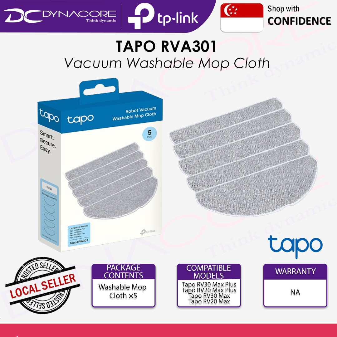 TP-Link Tapo RVA301 Robot Vacuum Washable Mop Cloth (5 Pcs) - 8885020627534