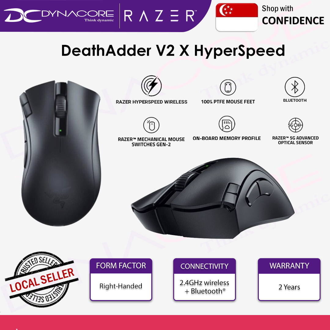 Razer Death Adder V2 X Hyper Speed Ultra Fast Wireless Gaming Mouse 14K DPI - Black - RZ01-04130100-R3A1 -8886419333623