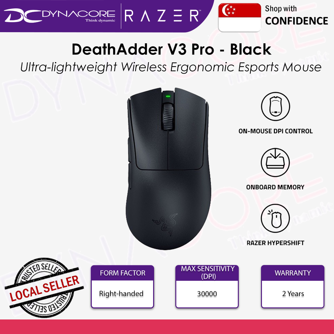 Razer DeathAdder V3 Pro - Wireless Ergonomic Esports Gaming Mouse -8886419334064