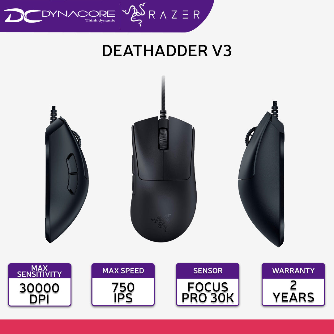Razer Deathadder V3 Wired ULTRA LIGHTWEIGHT Ergonomic ESPORTS Mouse RZ01-04640100-R3M1-8886419334071