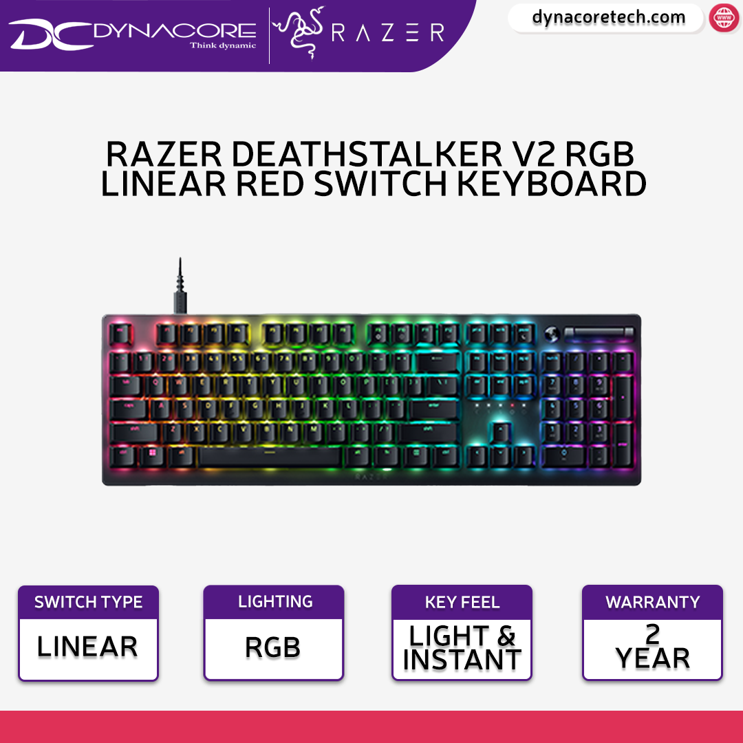 Razer DeathStalker V2 Linear Optical Switch Low-Profile RGB Optical Gaming Keyboard - RZ03-04500100-R3M1-8886419349006