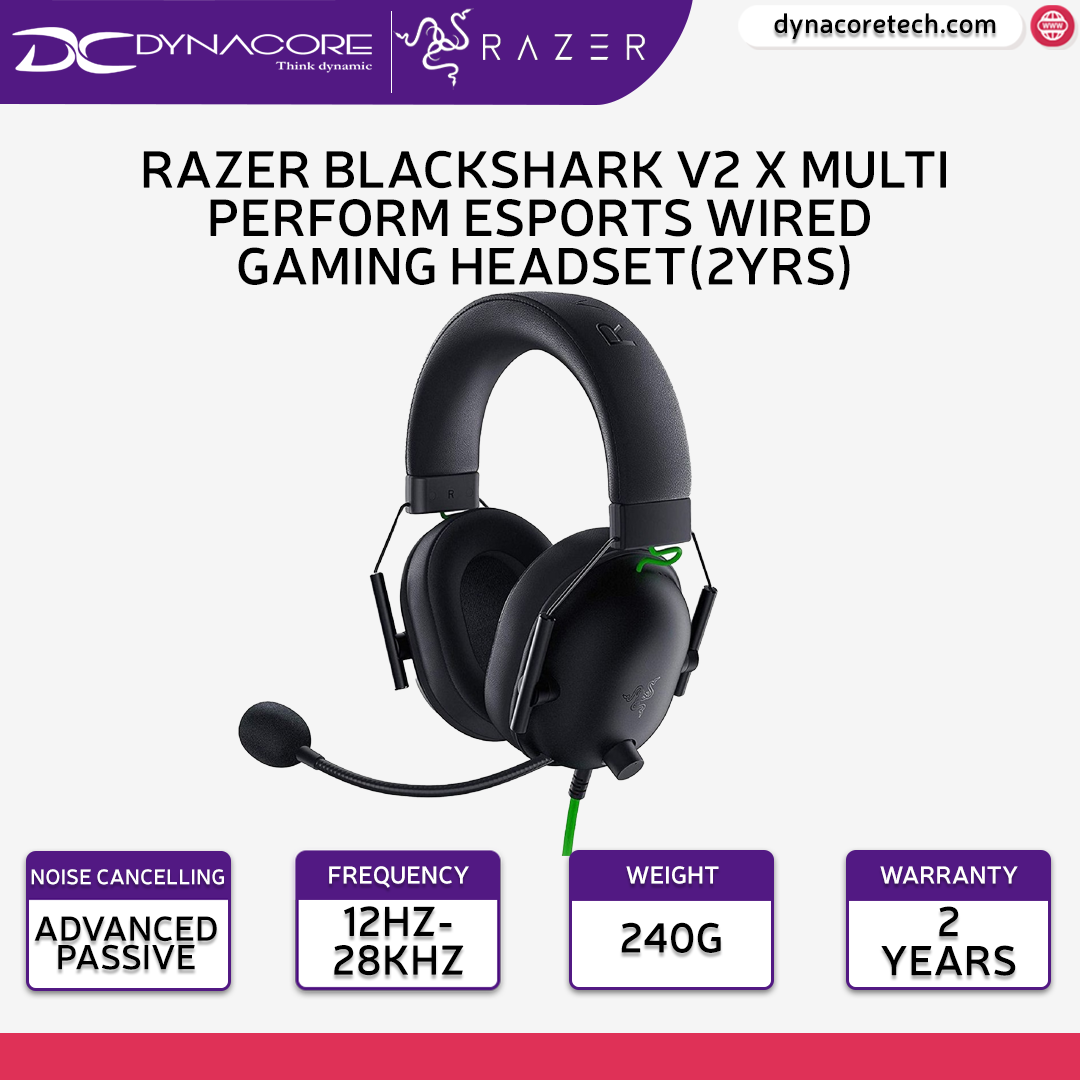 Razer Blackshark V2 X multi platform wired esports headset - RZ04-03240100-R3M1 - Black - 8886419378396