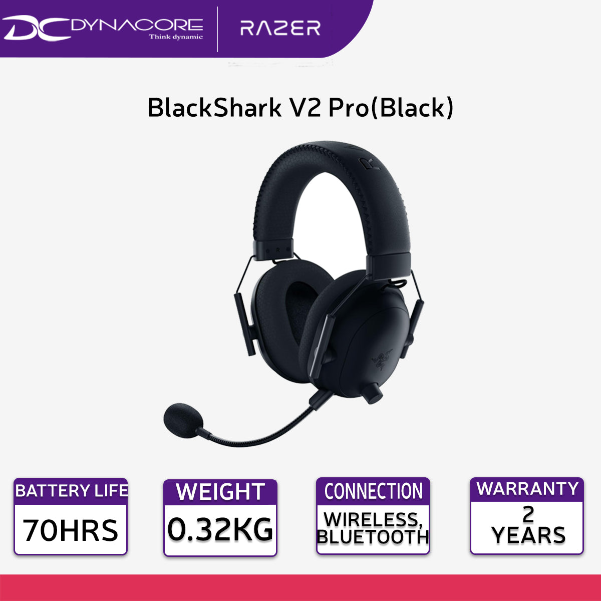 Razer BlackShark V2 Pro (2023) Wireless Esports Gaming Headset - Black - 8887910060117