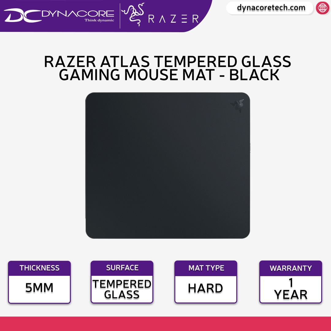 Razer Atlas Tempered Glass Gaming Mouse Mat - Black - RZ02-04890100-R3M1-8887910063057