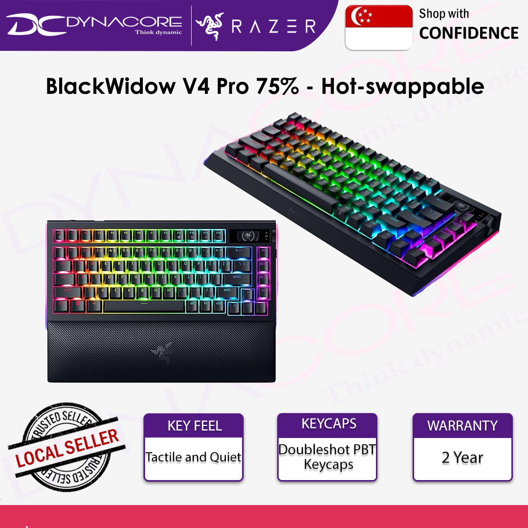 RAZER BlackWidow V4 Pro 75% - Wireless Hot-swappable Gaming Keyboard - 8887910073803