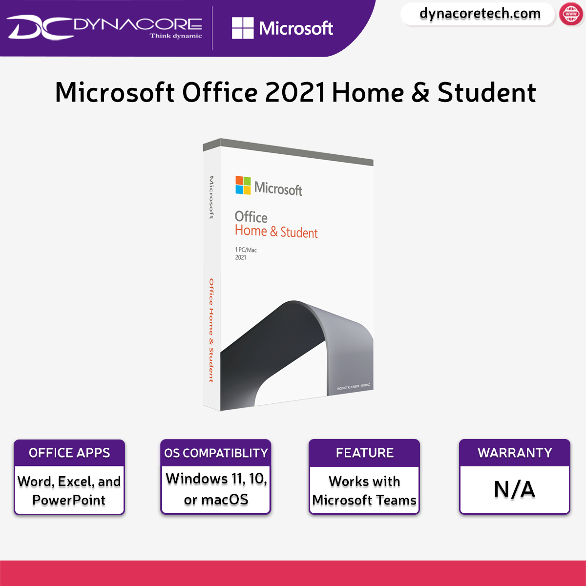 Microsoft Office 2021 Home & Student – Windows/Mac - Classic Office apps (Word, PowerPoint, Excel) -889842854732