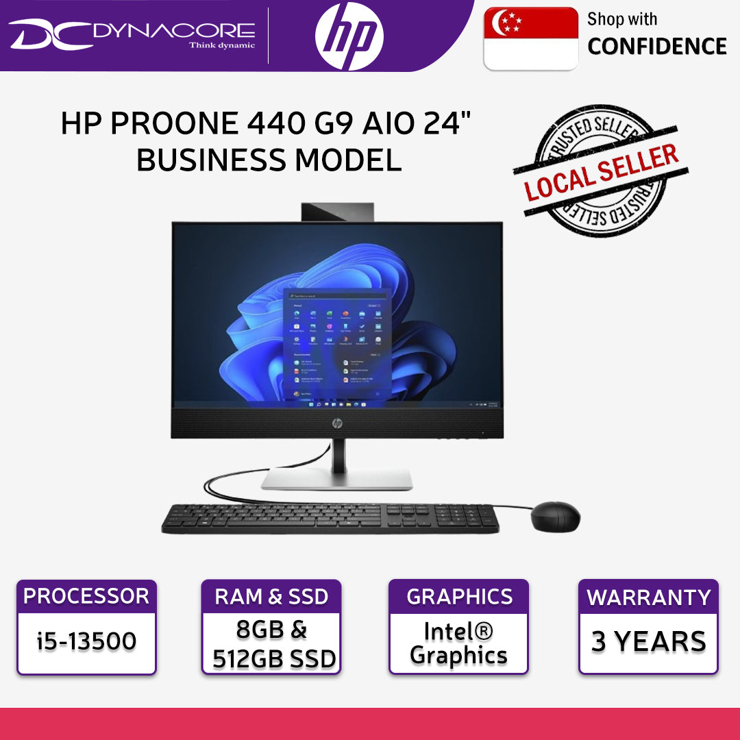 HP PROONE 440 G9 AIO 24" BUSINESS MODEL All-In-One (i5-13500 /8GB/512GB M.2 NVMe SSD/INTEL/23.8"FHD/WIN11-PRP/WIFI+BT) - 9E3D8PT