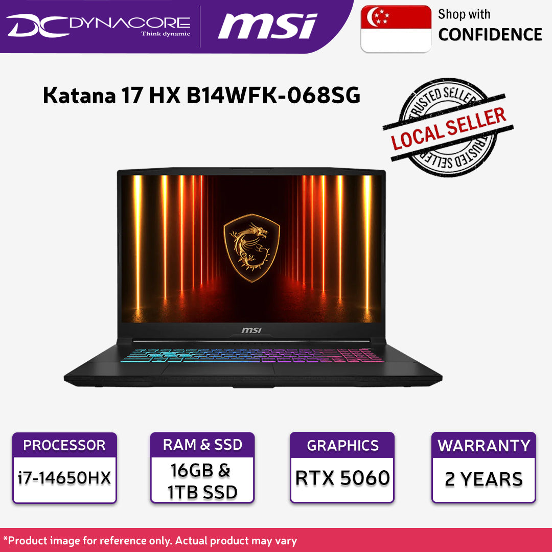 MSI Katana 17 HX B14WFK-068SG (17.3 in QHD /i7-14650HX /16GB RAM /1TB SSD /RTX 5060 /WIN 11 HOME) - 9S7-17L791-068