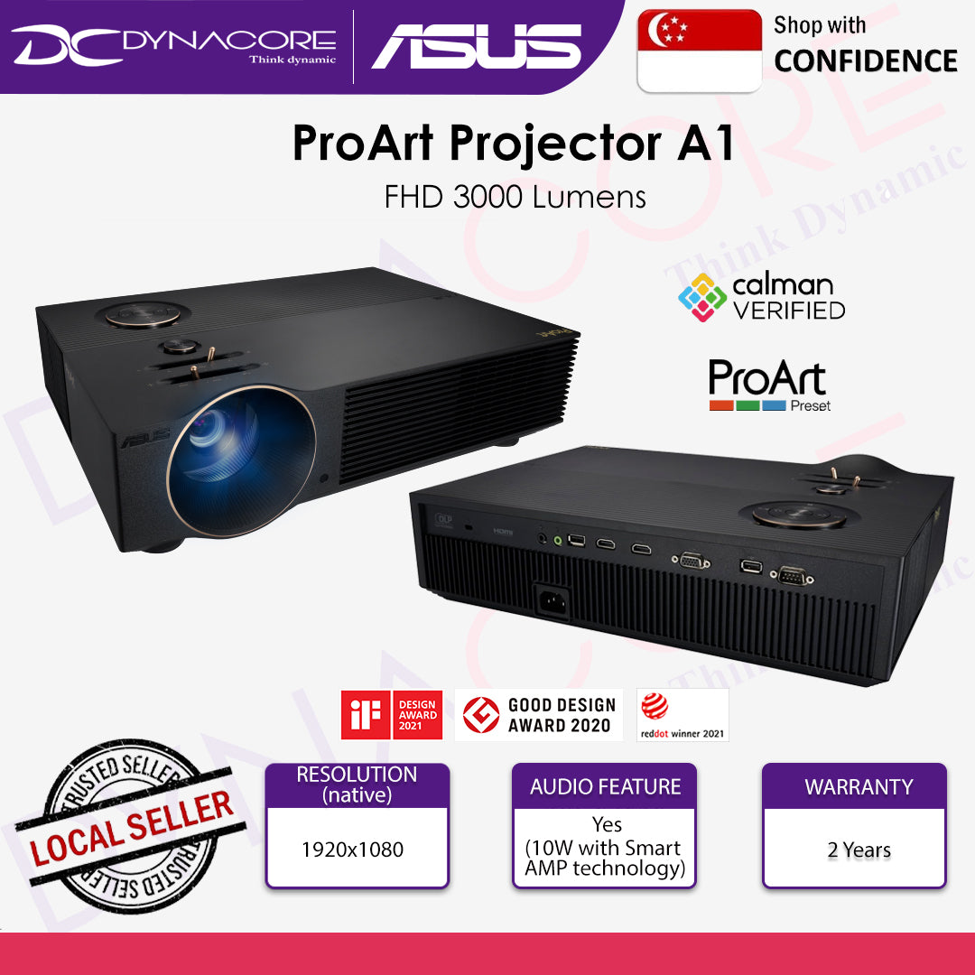 ASUS ProArt A1 Projector – Full HD, 120Hz, 3000 Lumens with 4K Input - A1-B2B