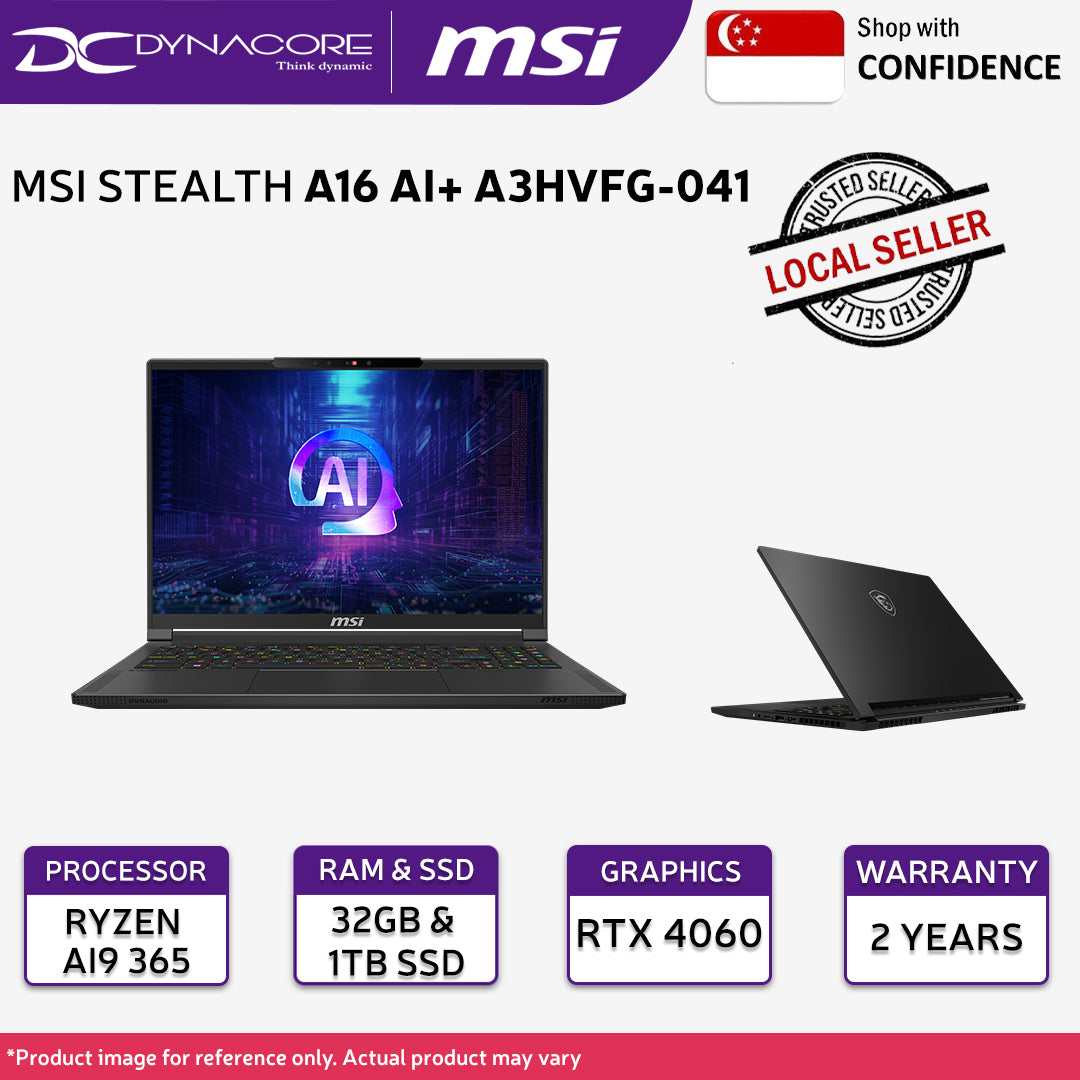 MSI Stealth A16 AI+ A3HVFG-041SG AMD Ryzen AI 9-365 - GeForce RTX4060 8GB - 32GB RAM - 1TB SSD - 9S7-15FK15-041
