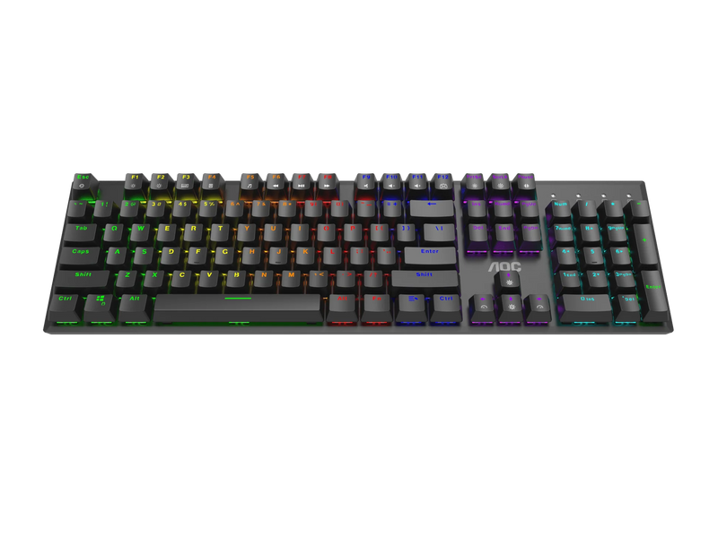 AOC GK480BR Red Mechanical Switch RGB Gaming Keyboard with Detachable Type-C & Spill Resistant & ABS D - 6973985231445