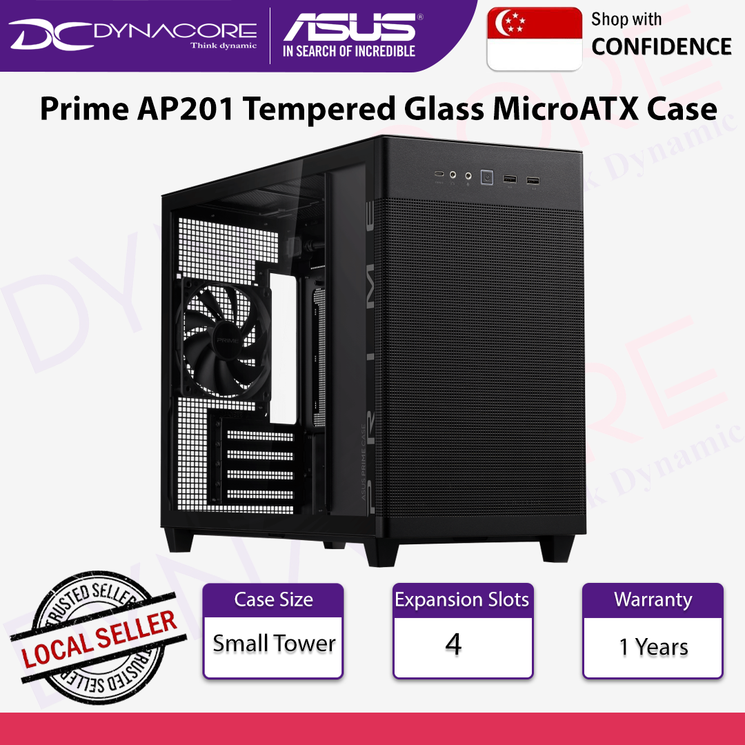 Asus Prime AP201 Tempered Glass MicroATX Case -195553771764