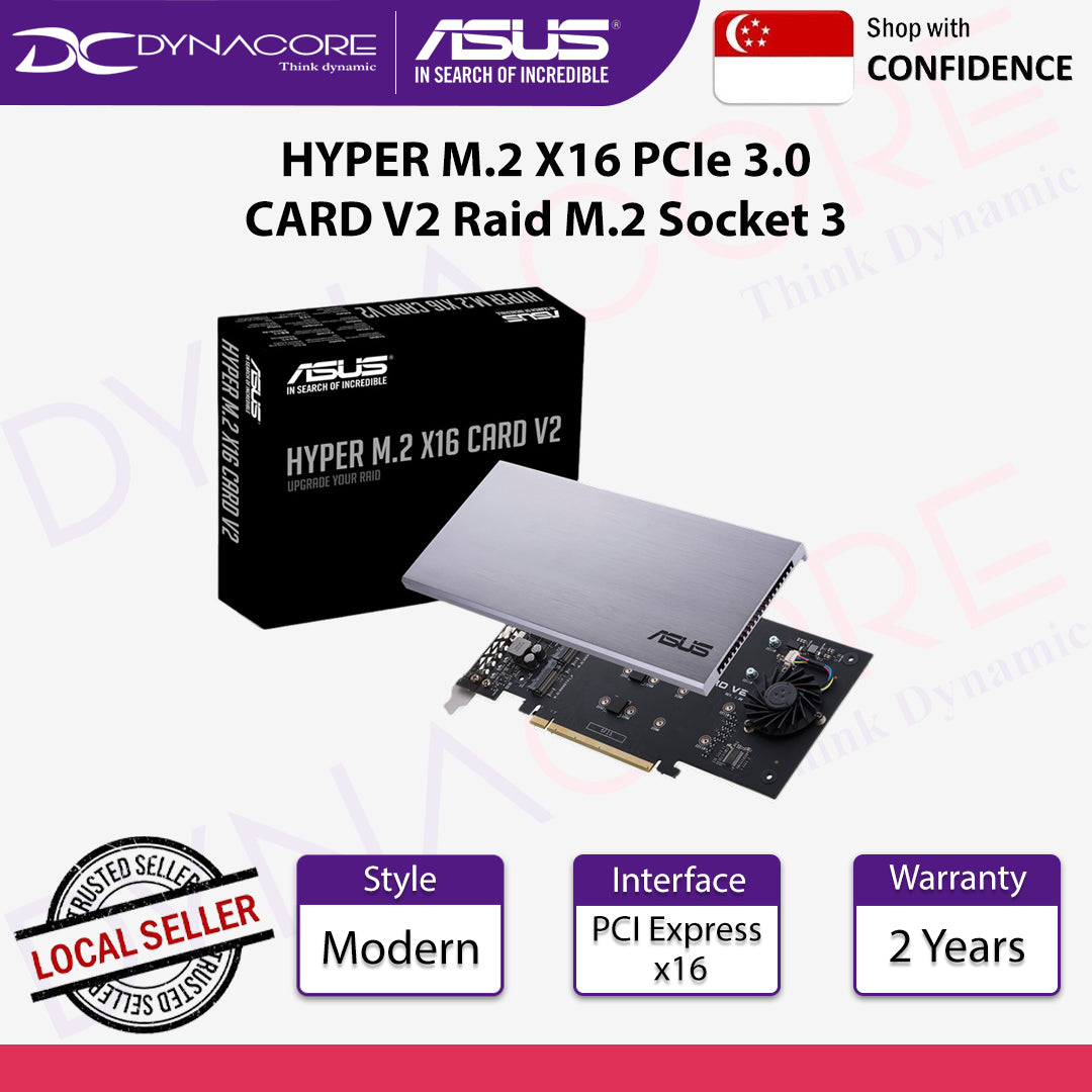 ASUS HYPER M.2 X16 PCIe 3.0 CARD V2 Raid M.2 Socket 3 - 4718017104791