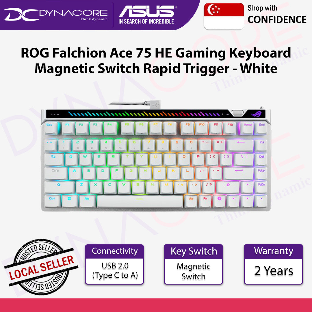 ASUS ROG Falchion Ace 75 HE Gaming Keyboard Magnetic Switch Rapid Trigger White - 199291251205