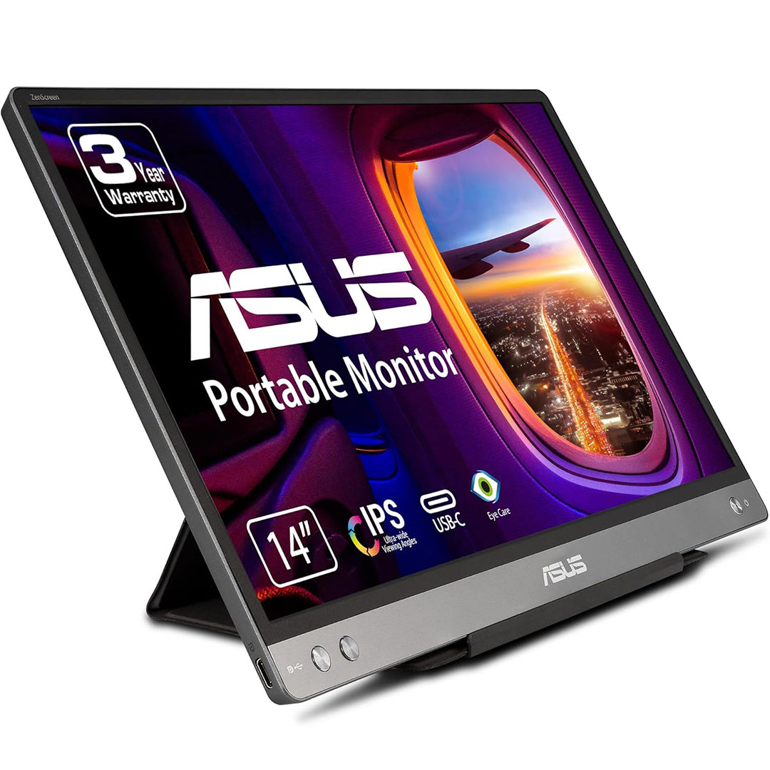 ASUS Zen Screen MB14AC Portable USB Monitor 14 inch, IPS Full HD, Hybrid Signal Solution, USB Type-C, Flicker Free - ASUSMB14AC