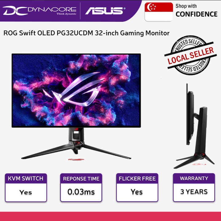ASUS ROG Swift OLED PG32UCDM 32-inch 4K Gaming Monitor / QD-OLED Panel / 240Hz / HDR / 0.03ms / G-SYNC / 90W Type-C - ASUSPG32UCDM