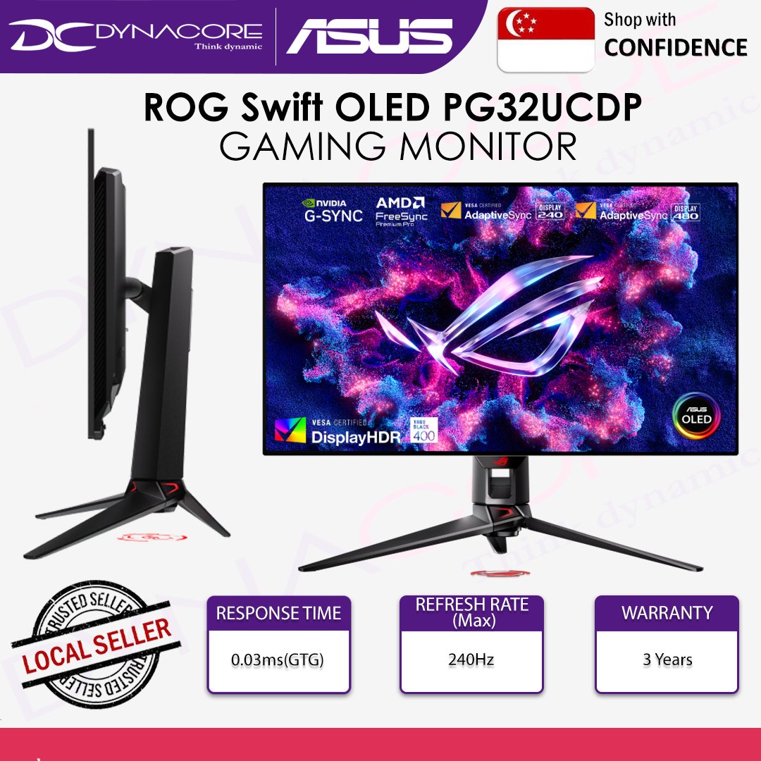 Asus ROG Swift OLED PG32UCDP Gaming Monitor - 32-inch, dual mode, 0.03 ms (GTG), G-SYNC® - ASUSPG32UCDP