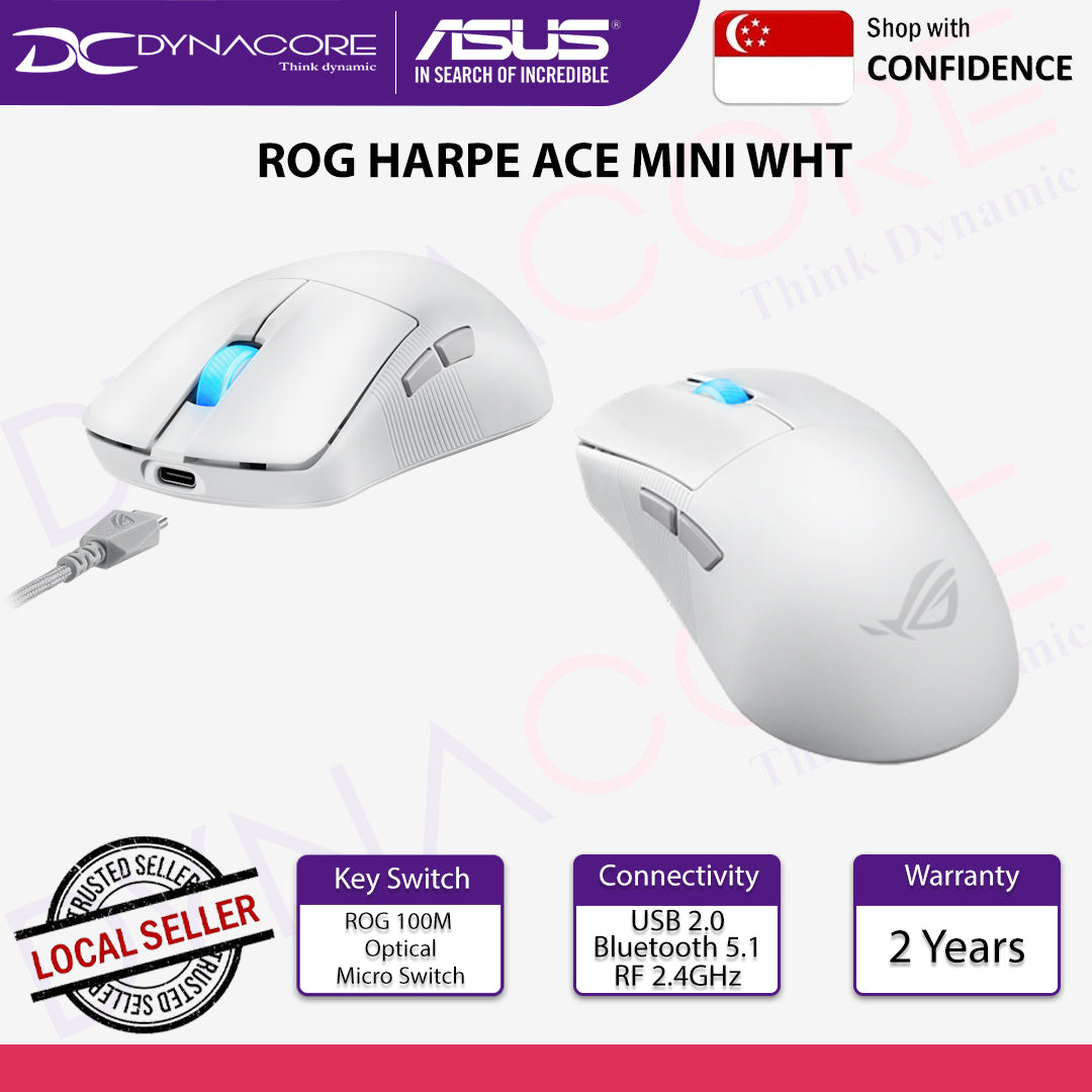 ASUS ROG Harpe Ace Mini Gaming White Mouse